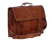 Original Leather Laptop Bag/Bagpack/Satchel Messenger Bag/Office Bag/Briefcase for Men/Women/Ladies/Boy/Boys/Girl/Girls/Gents/Ladies/Unisex for School/College/Daily Use/Laptop/Sling/Messenger/Cross-Body/Shoulder/Side/Handbag/Branded Bags (Dark Brown) VI-20
