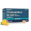 Carbamide Forte Vitamin D3 60000 IU - Chewable Cholecalciferol Vitamin D Supplement for Women & Men - 40 Tablets