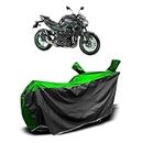 VR Enterprises™- Kawasaki Z900 BS6 Bike Cover with Waterproof and Dust Proof Premium Polyester Fabric_Large Size(Green Stripe)