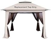 SCOCANOPY Pop Up Gazebo Replacement Top 13x13 - Cover with Air Vent Sunshade Polyester Top Cover Only,Beige