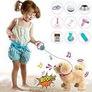 Walking Dog Toys for Kids, Interactive Electronic Pets Dog with Walking Talking Barking Repeating Singing on Lead, Realistic Robot Puppy Dog Toy Present Gifts for 2 3 4 5 Years Old Girls Boys Kids