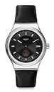 Swatch SISTEM51 Petite SECONDE Stainless Steel Swiss Automatic Leather Strap, Black, 19.6 Casual Watch (Model: SY23S400)