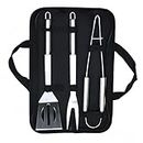 3PCS BBQ Tool Set, Stainless Steel Barbecue Grilling Utensils Kit with Oxford Storage Bag, Spatula,Tongs,and Fork BBQ Tool Accessories for Outdoor Cooking Household,Party,Camping