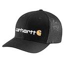 Carhartt Mens Rugged Flex Fitted Canvas Mesh Back Graphic Cap, Black, Large-X-Large