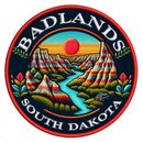 Parche de aplique de hierro con aplique del Parque Nacional Badlands insignia natural, Dakota del Sur, viajes