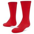 Sof Sole RBIBaseball Over-the-Calf Team Athletic Performance Socks for Men and Youth (2 Pairs), Child 9-Youth 1, Red