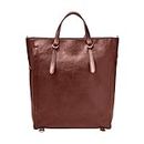 Fossil Women's Camilla Leather Convertible Backpack Purse Handbag, Henna