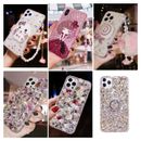 For iPhone 15 Pro Max Glitter Case Luxury Diamond Rhinestone 3D for Women Girls