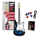 LyxPro CS 39” Electric Guitar Kit for Beginner, Intermediate & Pro Players with Guitar, Amp Cable, 6 Picks & Learner’s Guide | Solid Wood Body, Volume/Tone Controls, 5-Way Pickup - Blue