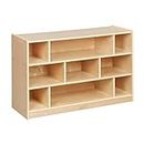 ECR4Kids Birch 9-Cubby School Classroom Block Storage Cabinet with Casters, Natural, 91.44 cm W