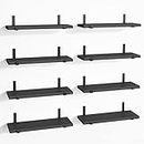 Fixwal Floating Shelves, Rustic Wood Wall Shelves Set of 8, Farmhouse Wall Decor for Bedroom, Living Room, Kitchen and Bathroom (Black)