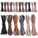 Leather Cord, Leather Necklace Cord String Strips Rope for Bracelets Making 3mm Suede Cords Flat for Crafting Bracelet Jewelry 18 Pack X 1m