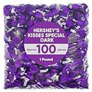 Hershey Kisses Special Dark Chocolate Kisses, 1 Pound, 100 Individually Wrapped, Purple Candy