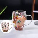 Vintage Clear Flower Coffee Mug Creative Tea Cup  Hot Beverages