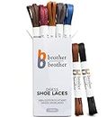 BB BROTHER BROTHER Colored Oxford Shoe Laces for Men (7 Pairs) Cotton Flat and Waxed Shoelaces for Dress Shoes | Gift Box with Royal Blue, Black, Dark Brown, Burgundy, Brown, Tan and Gray Shoe Strings