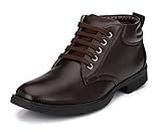 MACTREE Men's Mid Top Ankle Boots Formal Shoes (Brown, numeric_12)
