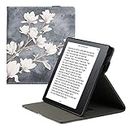 kwmobile Étui Compatible avec Amazon Kindle Oasis 10. Generation Coque - Étui à Rabat magnétique Tablette eReader Similicuir avec Sangle - Taupe-Blanc-Bleu-Gris