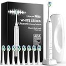HEYMIX Electric Toothbrush, Sonic Power Electrical Toothbrush Ultrasonic Cleaning with Travel Case, Oral Hygiene Rechargeable Brush Teeth, Mouthwash Whitening Tooth brush with 8 Replacement Heads