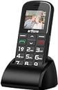 artfone 182 Seniorenhandy mit großen Tasten Handy | GSM Doppel -SIM -Karten -Handy mit Notfalltasten |Großer Leinwand 1.77 -inch Mobiltelefon |1400 mah Akku super Langer Standby -Zeit