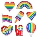 Clyhon 8 Stücke Regenbogen Homosexuell Stolz Broschen, LGBT Rainbow Gay Pride Pins Kit, LGBTQ Regenbogen Flagge Pin Accessories für Kleidung Revers Tasche Rucksack Dekoration