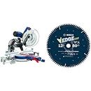 BOSCH GCM12SD 15 Amp 12 Inch Corded Dual-Bevel Sliding Glide Miter Saw with 60 Tooth Saw Blade & DCB1280 Daredevil 12-Inch 80-Tooth Extra-Fine Finish Circular Saw Blade