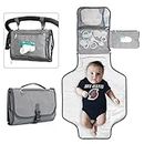 TINY SPARK Portable Diaper Changing Pad, Portable Changing Mat Baby Changing Pad with 4 Pockets Waterproof Travel Changing Kit for Home Uasge and Travel