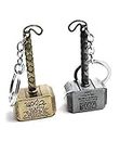 RY Retails Metal Thor Hammer Keychain Gold & Silver