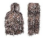North Mountain Gear Ghillie Suit - Camo Hunting Suit - 3D Leafy Suit - Camouflage Hunting Suit Camo Jacket & Pants - Full Front Zipper, Zippered Pockets - Breathable, Quiet (Woodland Brown, XL)