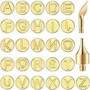 28 Pieces Wood Burning Tip Letter Wood Burning Tool Lowercase Alphabet Branding and Personalization Set for Wood and Other Surface by Wooden Letter for Carving Craft Wood Burning DIY Hobby Tool