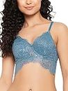 Clovia Women's Powernet Solid Non-Padded Full Cup Underwired Bralette Bra (Br5018R03_Blue_38B)