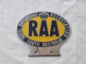 RAA Royal Automobile Association of SA Member Badge ~ Vintage Car Bumper Badge