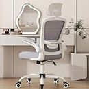 Mimoglad Office Chair, High Back Ergonomic Desk Chair with Adjustable Lumbar Support and Headrest, Swivel Task Chair with flip-up Armrests for Guitar Playing, 5 Years Warranty (Modern, Moon Grey)