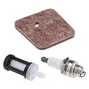 VGOL Air Fuel Filter Spark Plug Kit 4140-124-2800 Compatible with Stihl FS38 FS45 FS46 FS55 HS45 FC55 Lawn Mower Replacement Parts