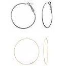 Archi Collection Combo Gold Silver Hoop Earrings For Girls And Women (Pack Of 2)