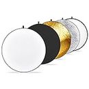 NEEWER 32 Inch/80 Centimeter Light Reflector Light Diffuser 5 in 1 Collapsible Multi Disc with Bag - Translucent, Silver, Gold, White, and Black for Studio Photography Lighting and Outdoor Lighting