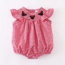 NEW Boutique Minnie Mouse Baby Girls Smocked Red Romper Jumpsuit 