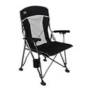 LANMOUNTAIN Camping Chair with Padded Hard Armrest,Cup Holder,Heavy Duty for Adults,Mesh Backrest,Portable Lawn Lightweight Outdoor Camp Chair,Support up to 400lbs