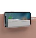 Portronics Modesk 101 Wall Hanging Mobile Holder Wall Mount with Adhesive Strips, Charging Holder Compatible with iPhone, Smartphone and Mini Tablet (White)