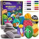 NATIONAL GEOGRAPHIC Rock Painting Kit - Arts & Crafts Kit for Kids, Paint & Decorate 15 River Rocks with 10 Paint Colors & More Art Supplies, Kids Craft, Outdoor Toys, Kids Art Kit, Kids Activity Kit
