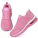 ziitop Running Shoes for Women Walking Shoes Athletic Air Cushion Tennis Shoes Ladies Non Slip Lightweight Fashion Sneakers Breathable Mesh Sport Shoes Girls Workout Casual Gym Jogging Shoes Pink