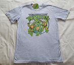 Teenage Mutant Ninja Turtles TMNT Mens Grey Printed Short Sleeve T Shirt Size L