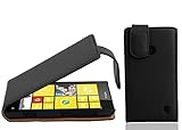 cadorabo Coque pour Nokia Lumia 520 en Noir DE Jais - Housse Protection en Style Flip en Similicuir Lisse - Etui Poche Folio Case Cover