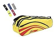 Li-Ning ABSM181 Thermal Sports Equipment Kit Bag & GP 25 SuperGrip Velvet Touch Badminton Racquet Over Grip (Pack of 5) (Navy/Lime)