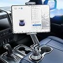 eSamcore Tablet Holder for Car, for iPad Cup Holder Car Mount with 1.57" Depth Large Clamp 15" Height Adjustable for iPad Holder for Car for 6"-12.9" Cell Phone iPhone iPad Pro Travel Accessories