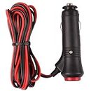 Heart Horse Universal Motorcycle Truck Car Cigarette Lighter Power Plug Cable Adapter Male Lighter with Switch Button Built-in 12V-24V 5A (10FT/3 Meters with Indicator Light)