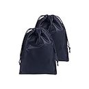 2PCS Drawstring Shoe Bags Travel Storage Bags Dust-Proof Cloth Bag Drawstring Storage Bag,Portable Travel Non-Woven Shoe Packing Organizers Tote Bags for Men Women Daily Home Travel Use(BLACK)