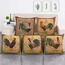 Cute Rooster Pillowcase Decor Lovely Pet Pillow Cover Animal Printed Cushion Cover Linen Pillow Case