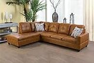SIENWIEY Sectional Couch for Living Room Furniture Sets, Leather Couch L Shape Couch Faux Leather Sofa Living Room Sofa with Chaise 2 Piece Using for Living Room(Ginger,Facing Left Chaise)
