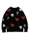FURFUR(ファーファー) Fur RWNT215085 Women's Baby Moco Heart Pattern Pullover, Black, Free Size