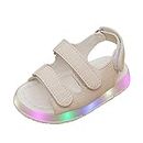 XIATANG 1-3Years Toddler Boys Baby Sandals Sport Luminous Kids LED Shoes Sneakers Girls Summer Shoes Girls Princess Slippers (White, 2-2.5Years)